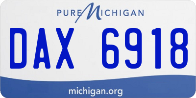 MI license plate DAX6918