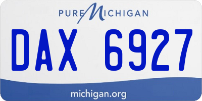 MI license plate DAX6927
