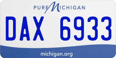 MI license plate DAX6933