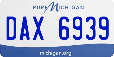 MI license plate DAX6939