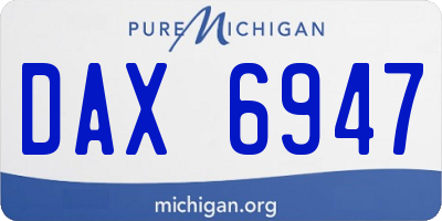 MI license plate DAX6947