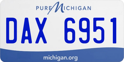 MI license plate DAX6951