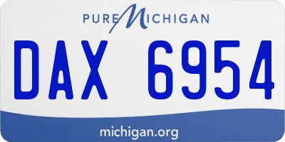 MI license plate DAX6954