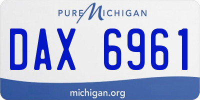 MI license plate DAX6961