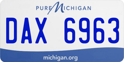 MI license plate DAX6963