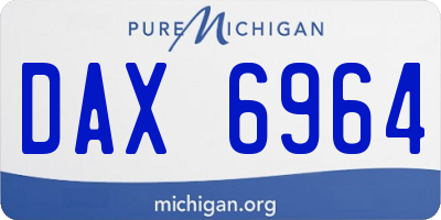 MI license plate DAX6964