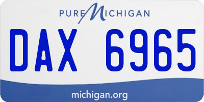 MI license plate DAX6965