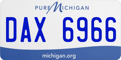 MI license plate DAX6966
