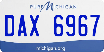 MI license plate DAX6967