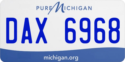 MI license plate DAX6968