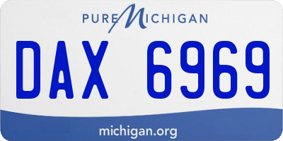 MI license plate DAX6969