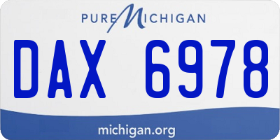 MI license plate DAX6978