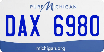 MI license plate DAX6980