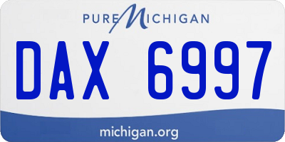 MI license plate DAX6997