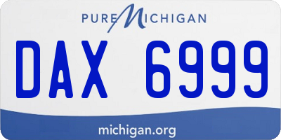 MI license plate DAX6999