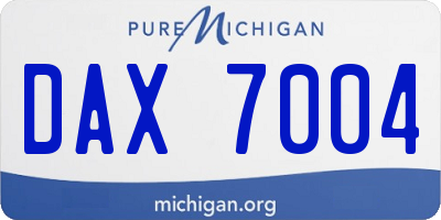 MI license plate DAX7004