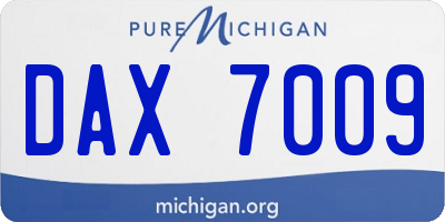 MI license plate DAX7009