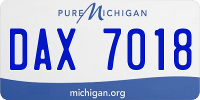 MI license plate DAX7018