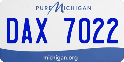 MI license plate DAX7022