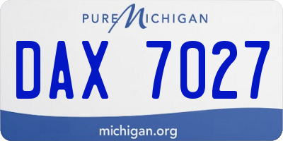 MI license plate DAX7027