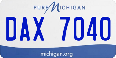 MI license plate DAX7040