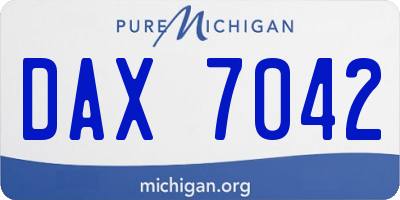 MI license plate DAX7042
