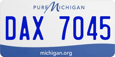 MI license plate DAX7045