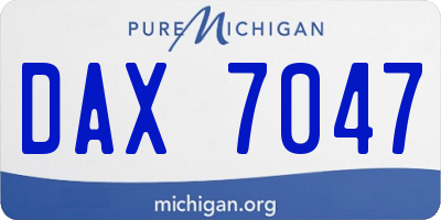 MI license plate DAX7047