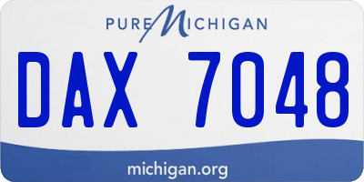 MI license plate DAX7048