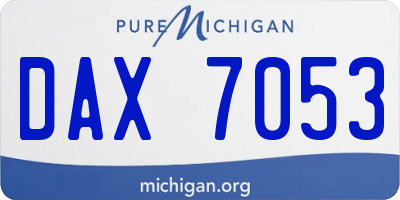 MI license plate DAX7053