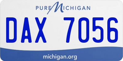 MI license plate DAX7056