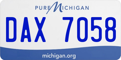 MI license plate DAX7058