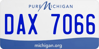 MI license plate DAX7066