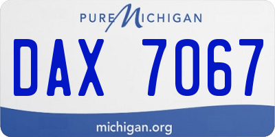 MI license plate DAX7067