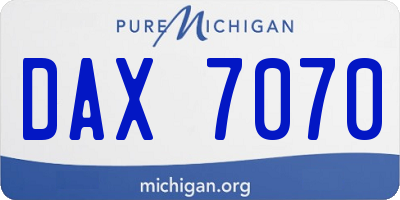 MI license plate DAX7070