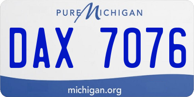 MI license plate DAX7076