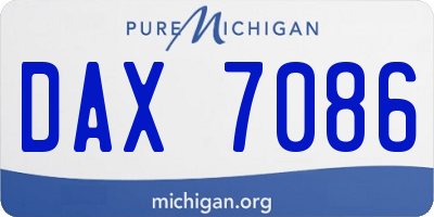 MI license plate DAX7086