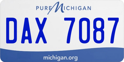 MI license plate DAX7087
