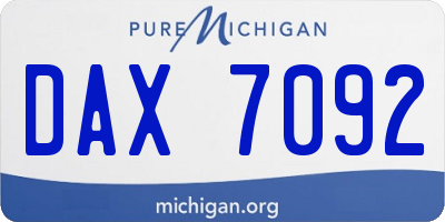 MI license plate DAX7092