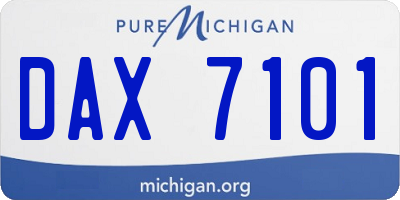 MI license plate DAX7101