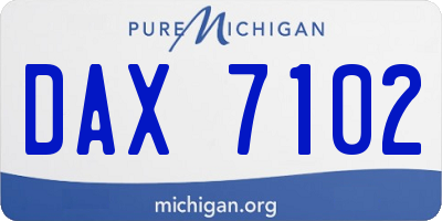 MI license plate DAX7102