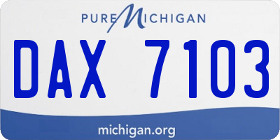 MI license plate DAX7103