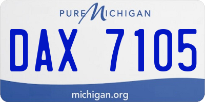 MI license plate DAX7105