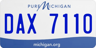 MI license plate DAX7110