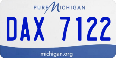 MI license plate DAX7122