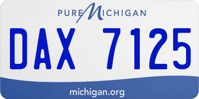 MI license plate DAX7125