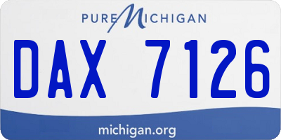 MI license plate DAX7126