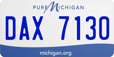 MI license plate DAX7130