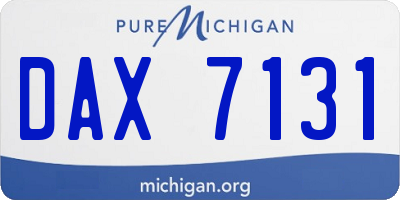 MI license plate DAX7131
