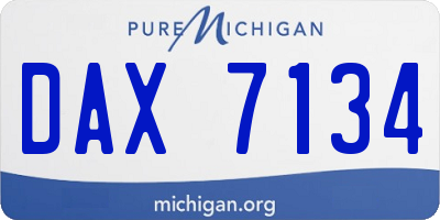 MI license plate DAX7134